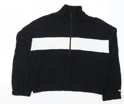 Hollister Womens Black Striped  Pullover Sweatshirt Size M