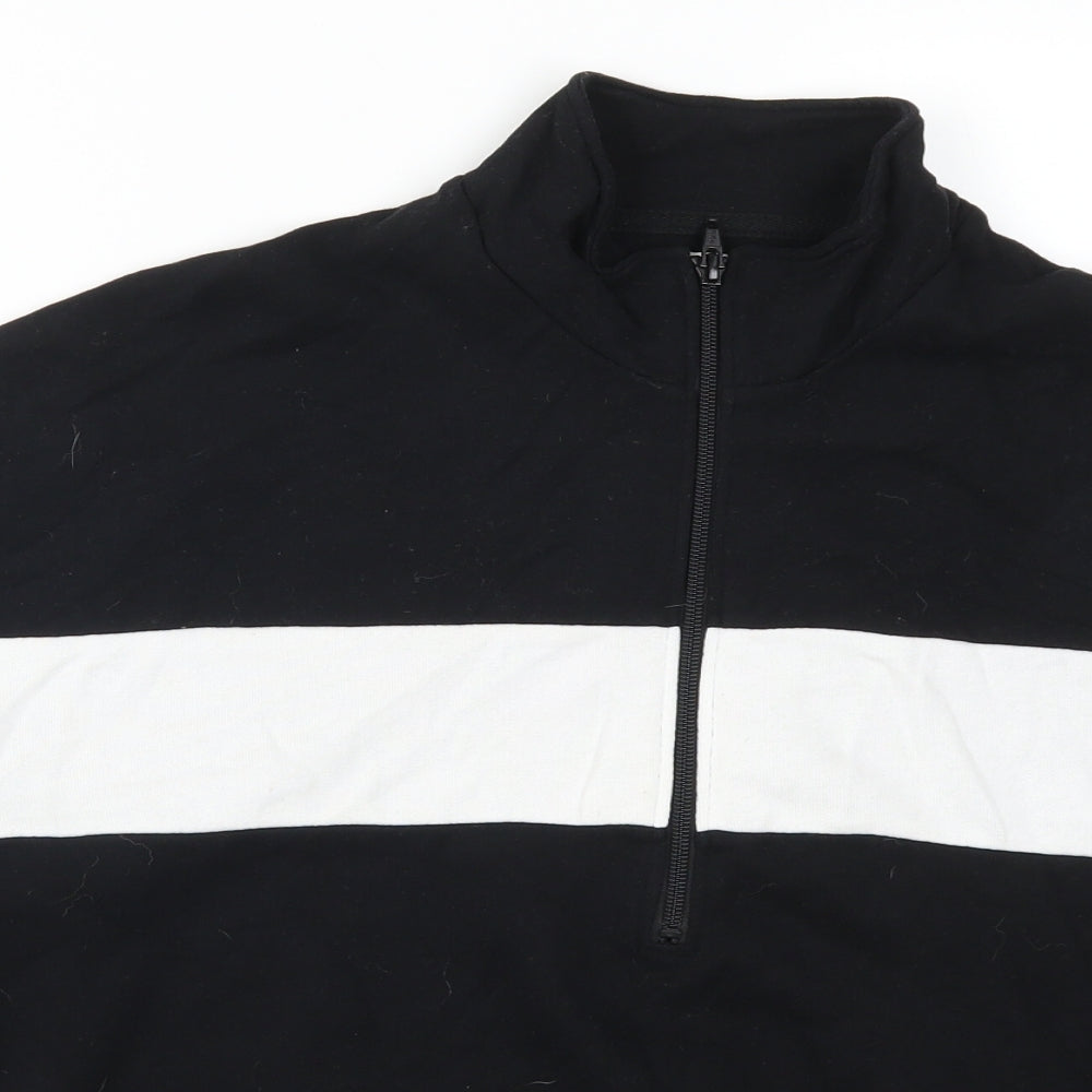 Hollister Womens Black Striped  Pullover Sweatshirt Size M