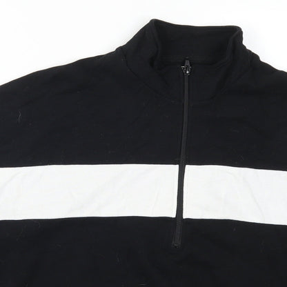 Hollister Womens Black Striped  Pullover Sweatshirt Size M