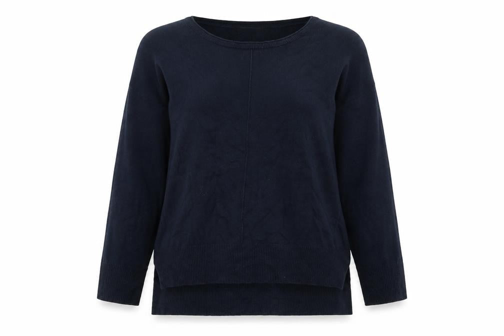 Front view of Atmosphere women’s blue jumper, size UK 12