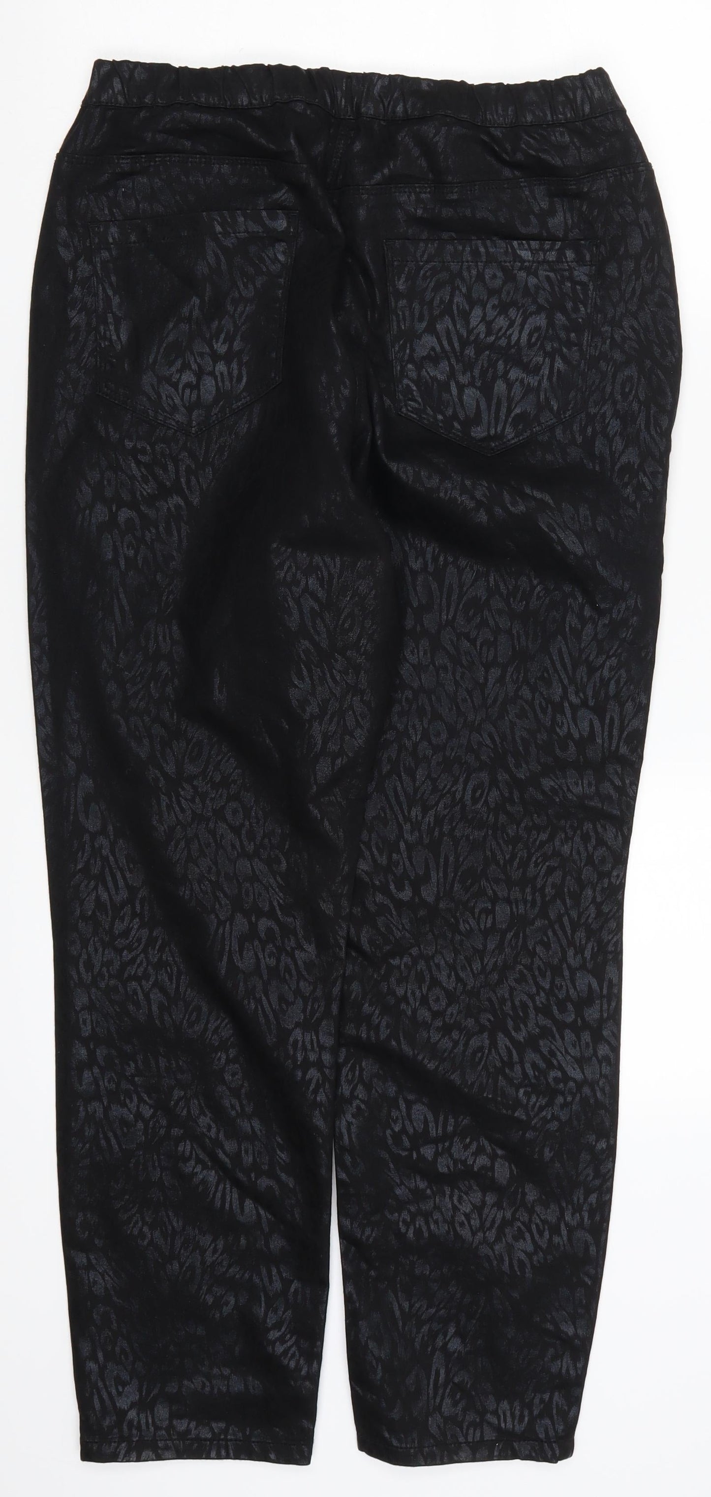 Preworn Womens Black Animal Print Denim Jegging Jeans Size 32 in L29 in