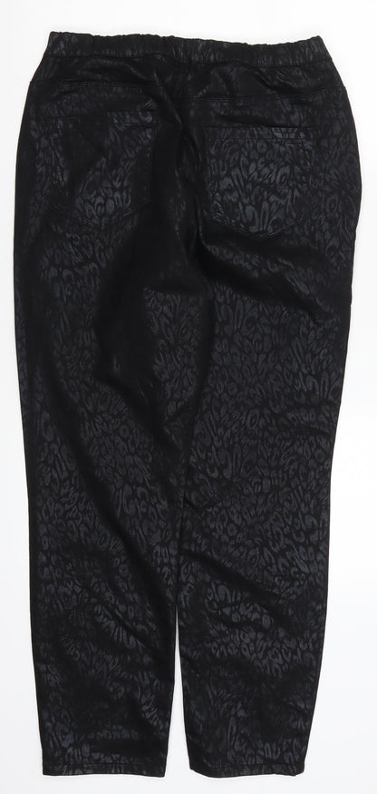 Preworn Womens Black Animal Print Denim Jegging Jeans Size 32 in L29 in