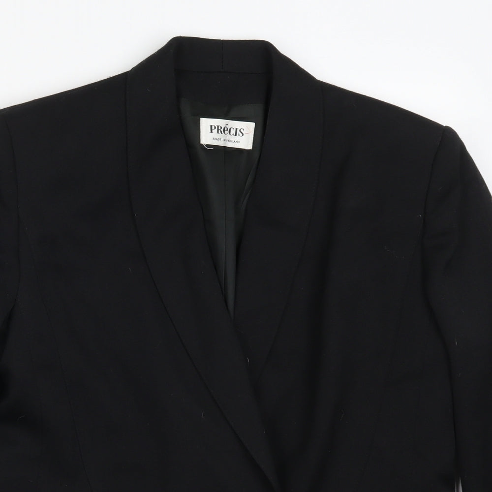 Precis Womens Black   Jacket Suit Jacket Size 10  - Embroidered Sleeve Detail