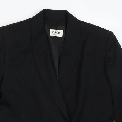 Precis Womens Black   Jacket Suit Jacket Size 10  - Embroidered Sleeve Detail