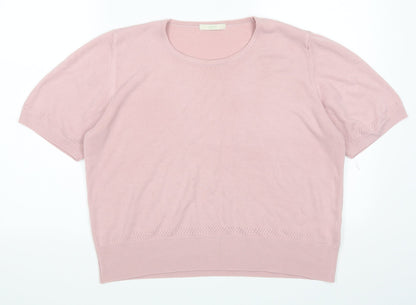 M&S Womens Pink   Basic T-Shirt Size 12