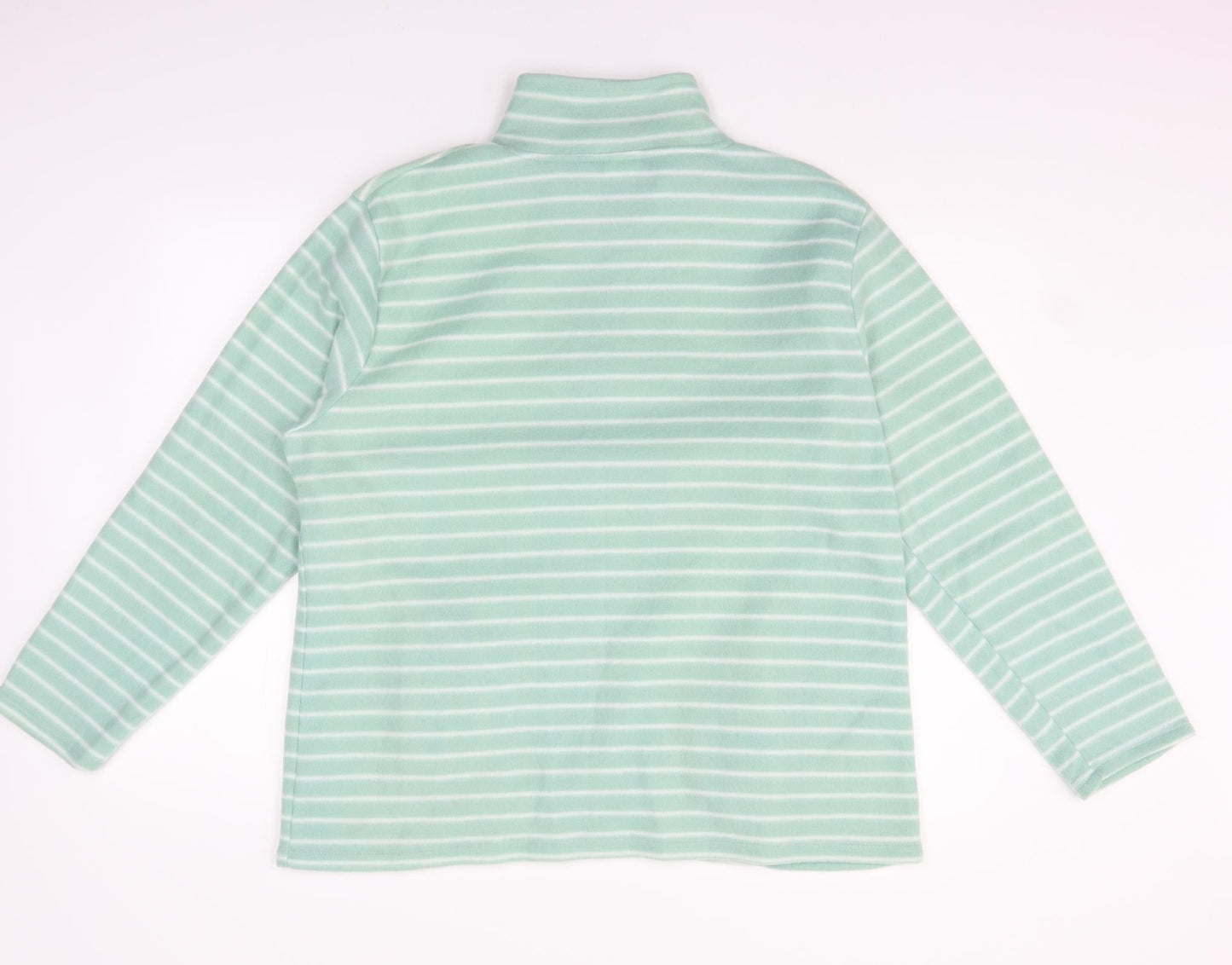 ann de lancay Womens Green Striped  Jacket Coat Size L