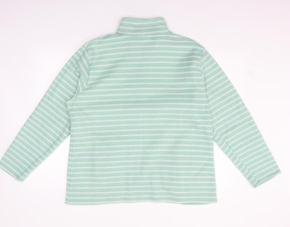 ann de lancay Womens Green Striped  Jacket Coat Size L