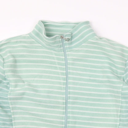 ann de lancay Womens Green Striped  Jacket Coat Size L