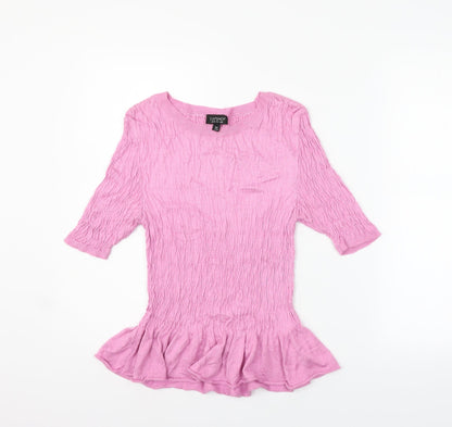 Womens UK Size 10 Topshop Pink Basic T-Shirt