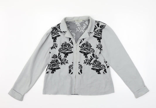 Artigiano Womens Grey Geometric  Jacket  Size L