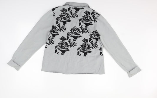 Artigiano Womens Grey Geometric  Jacket  Size L