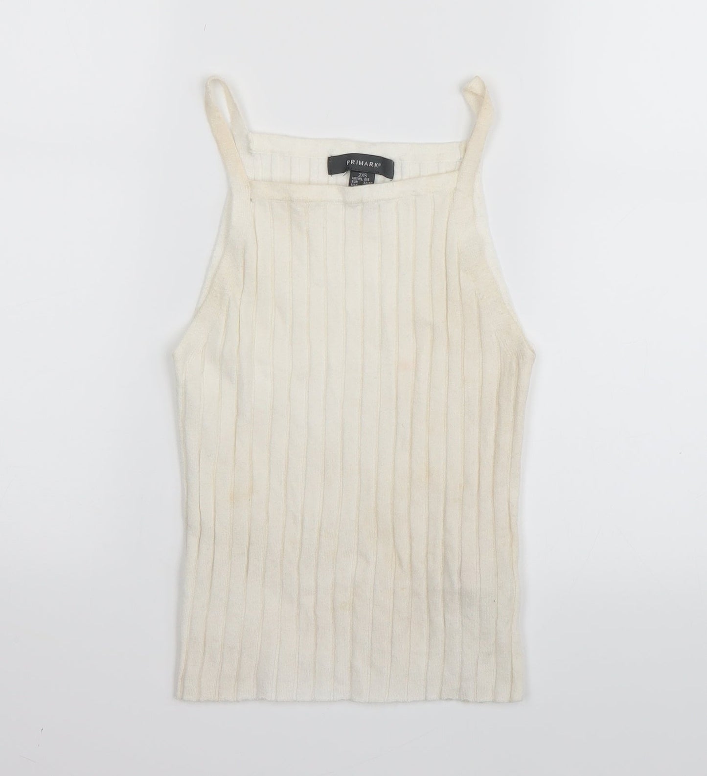 Primark Womens White   Basic Tank Size 2XS