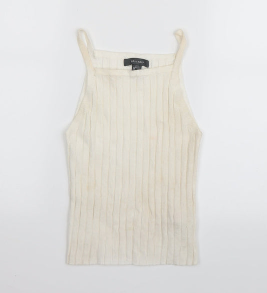 Primark Womens White   Basic Tank Size 2XS