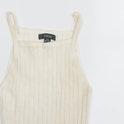 Primark Womens White   Basic Tank Size 2XS