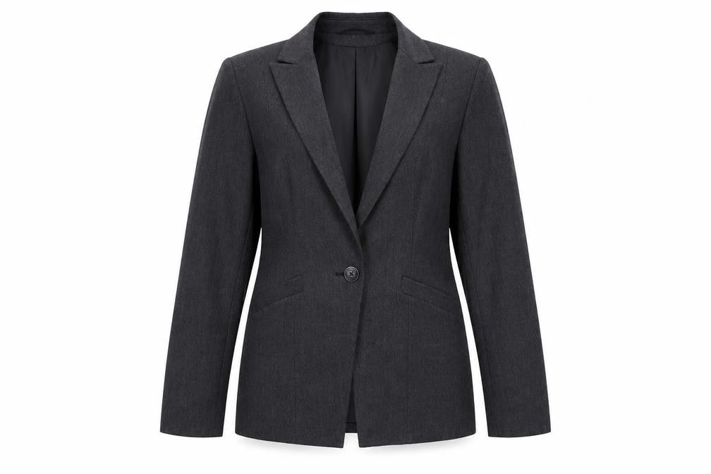 Womens UK Size 10 Papaya Regular Grey Blazer