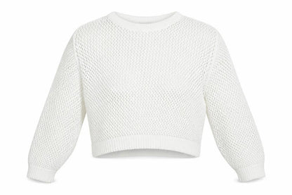 Womens UK Size S Glamorous White Cropped Blouse