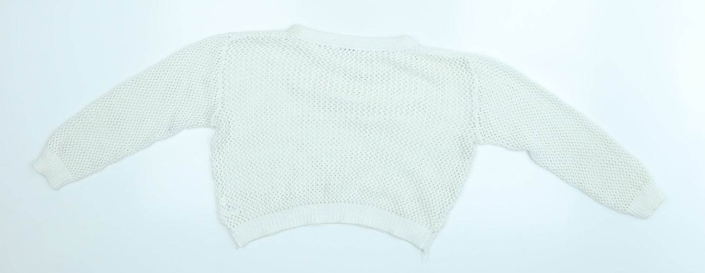 Glamorous Womens White   Cropped Blouse Size S