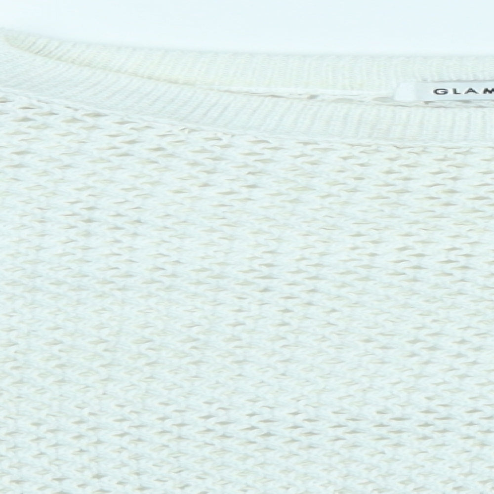 Glamorous Womens White   Cropped Blouse Size S