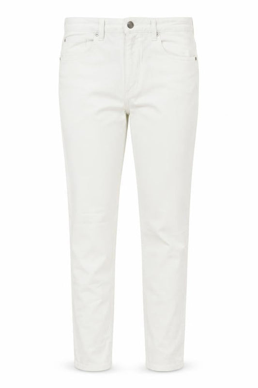 Front view of COS women’s white skinny jeans, size UK 4, 27-inch leg