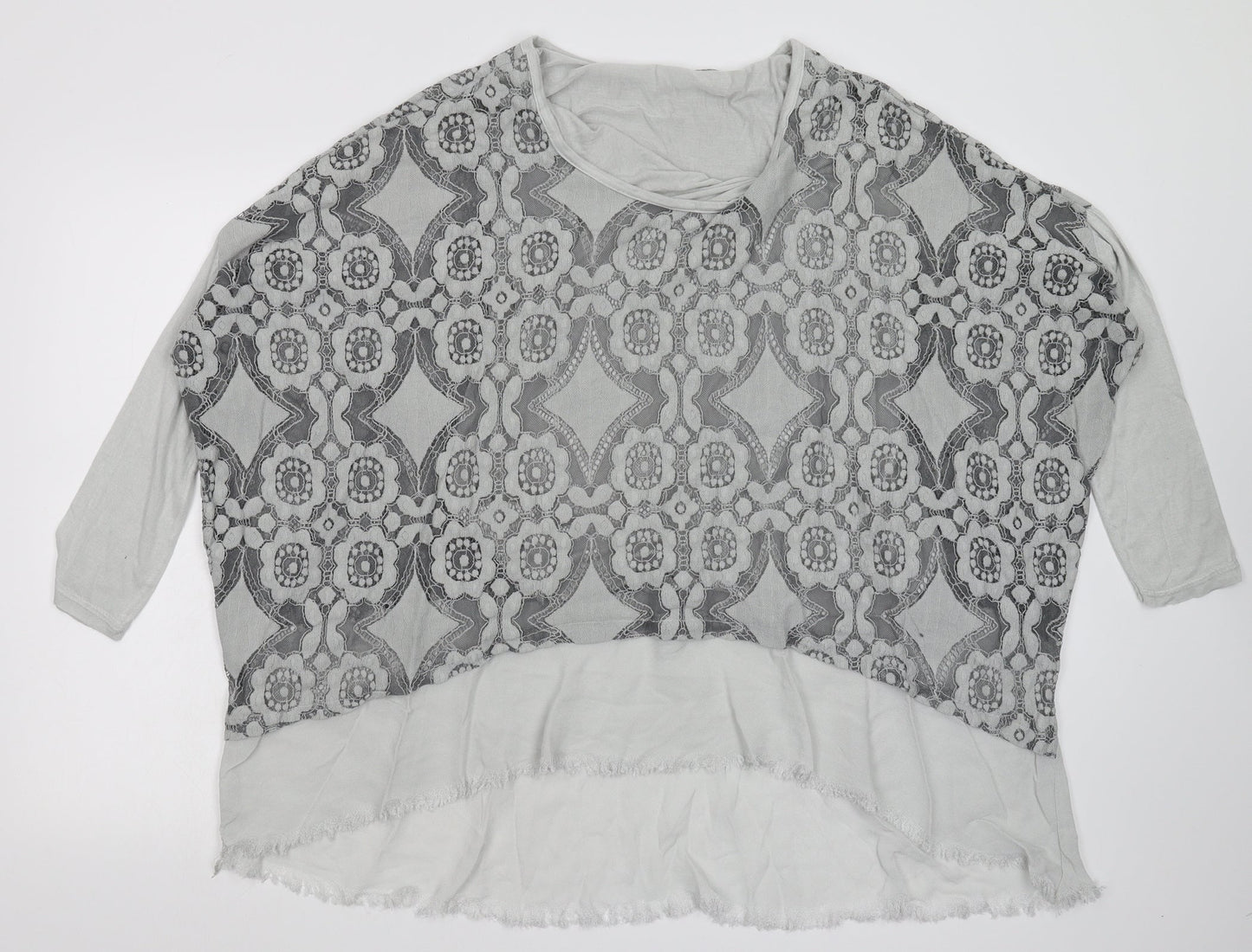 Womens UK Size One Size Preworn Grey Basic Blouse