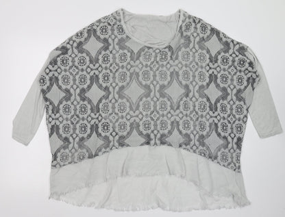 Womens UK Size One Size Preworn Grey Basic Blouse
