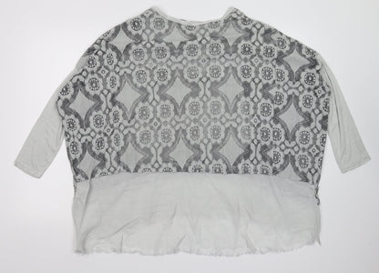 Womens UK Size One Size Preworn Grey Basic Blouse