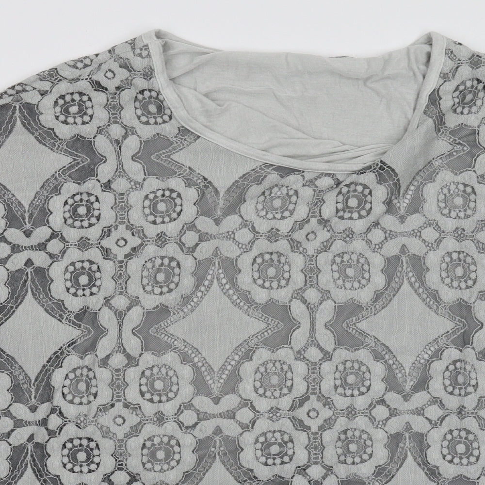 Womens UK Size One Size Preworn Grey Basic Blouse