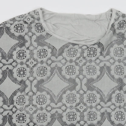 Womens UK Size One Size Preworn Grey Basic Blouse