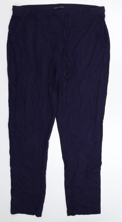 Womens UK Size 16 Marks and Spencer Regular Fit  Blue Trousers