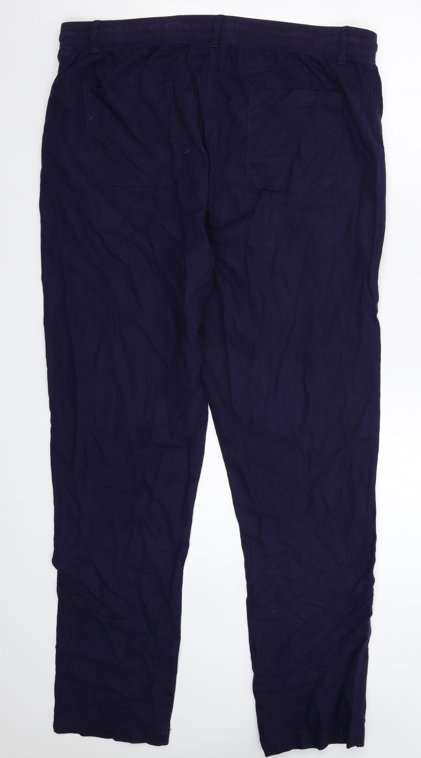 Womens UK Size 16 Marks and Spencer Regular Fit  Blue Trousers