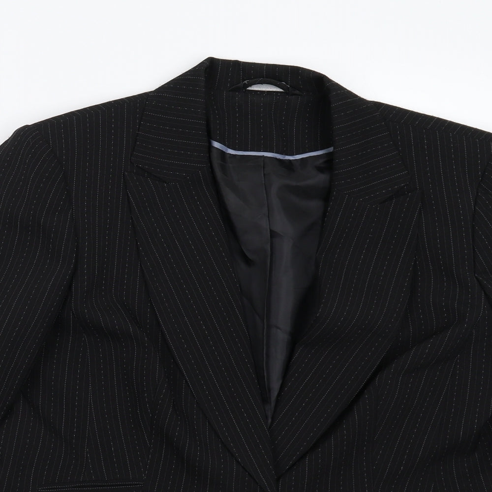 BHS Womens Black Striped  Jacket Suit Jacket Size 14