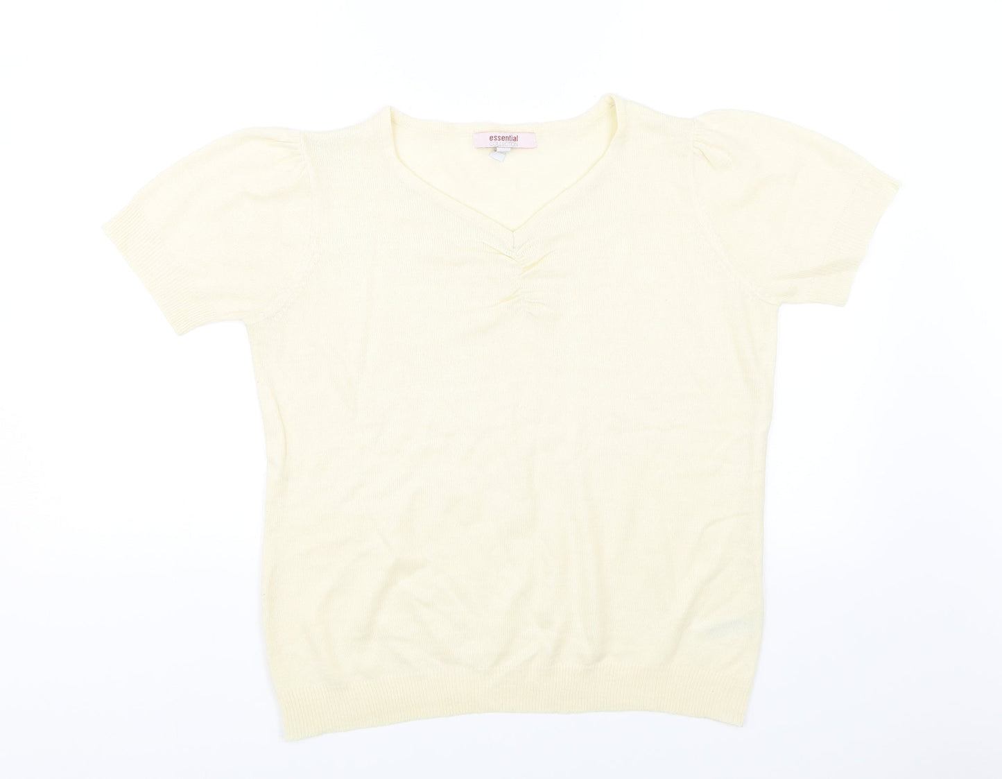 Essential Collection Womens White   Basic T-Shirt Size 12