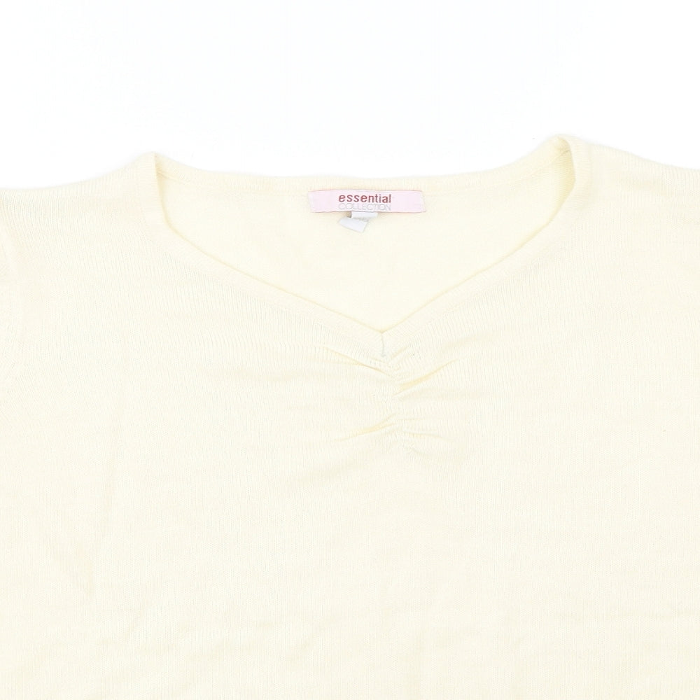 Essential Collection Womens White   Basic T-Shirt Size 12