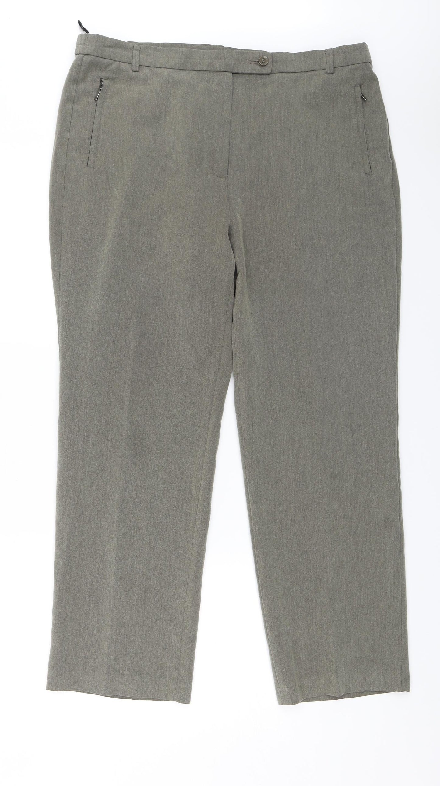 Womens UK Size 16 M&S Regular Fit Dress Pants Grey Trousers