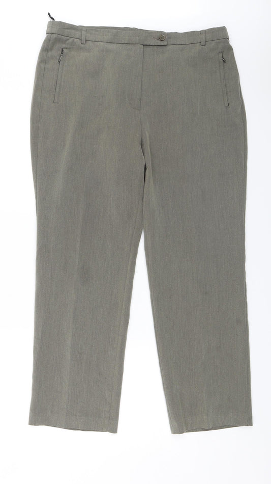 M&S Womens Grey   Dress Pants Trousers Size 16 L25 in