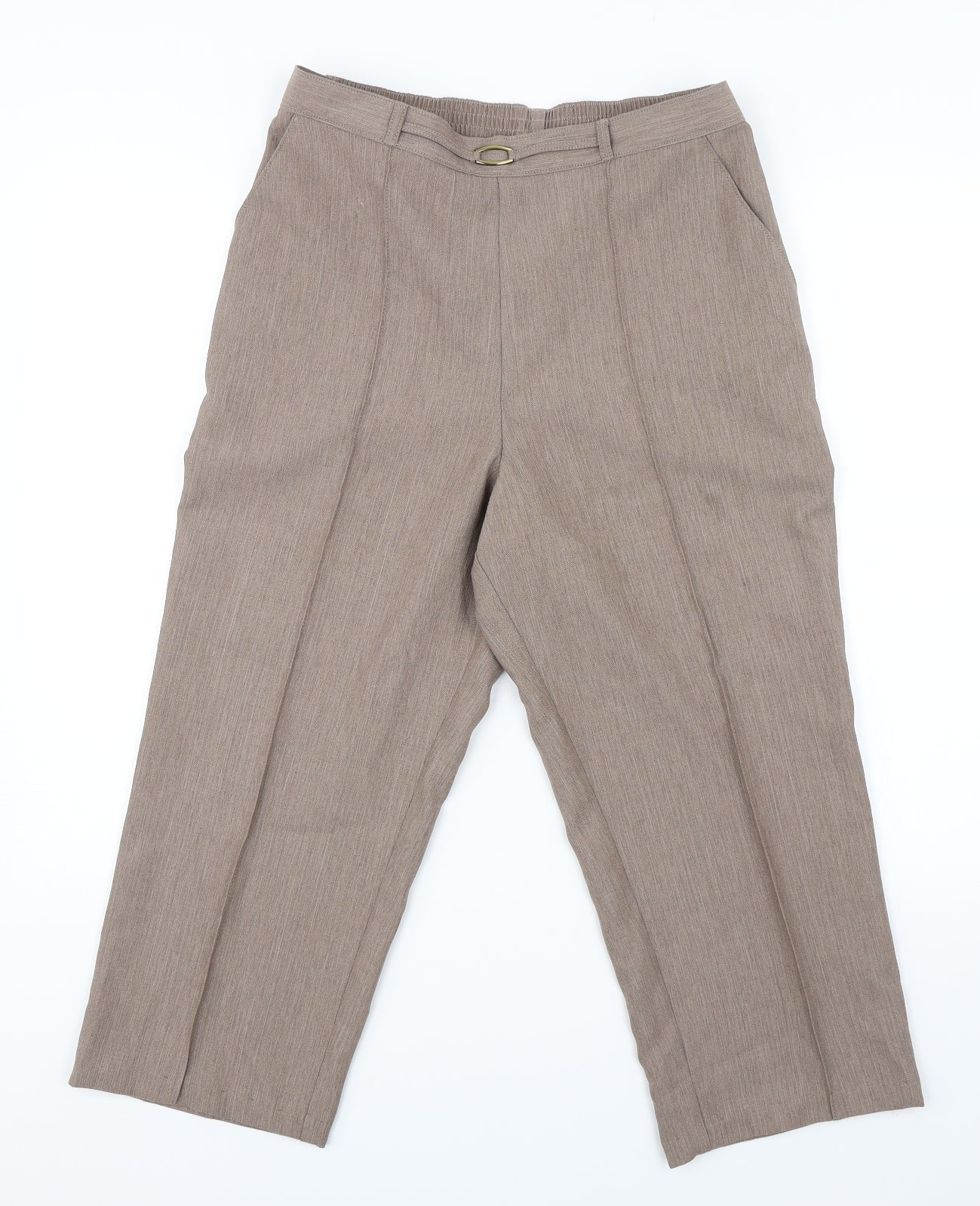 M&S Womens Brown   Capri Trousers Size 12 L20 in