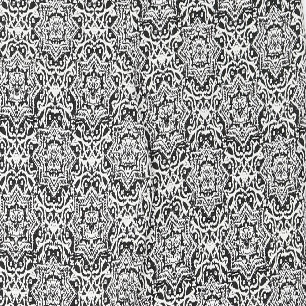 Monsoon Womens White Geometric  Trousers  Size 12 L25 in