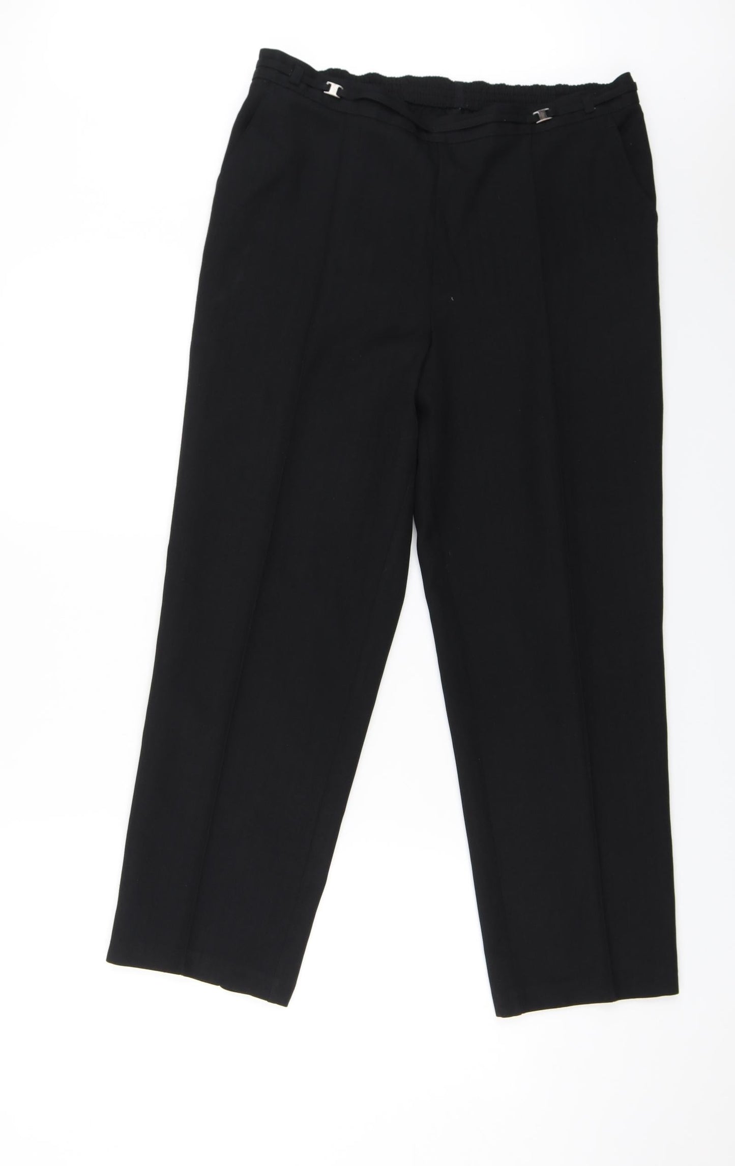 Womens UK Size 12 M&S Regular Fit Dress Pants Black Trousers