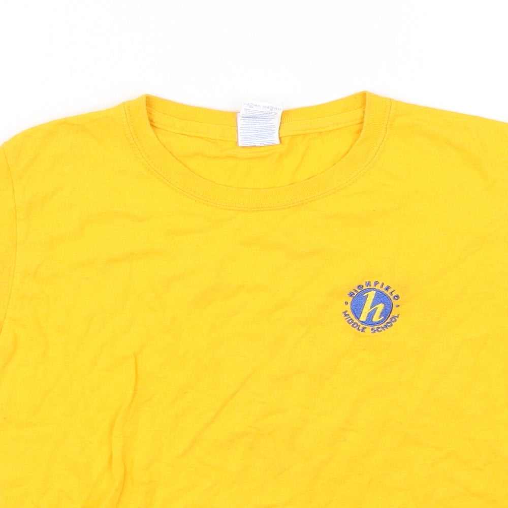 Gilden Girls Yellow   Basic T-Shirt Size XS  - Highfield Middle School