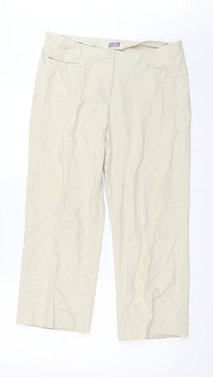 Womens UK Size 14 Papaya Regular Fit  Beige Trousers