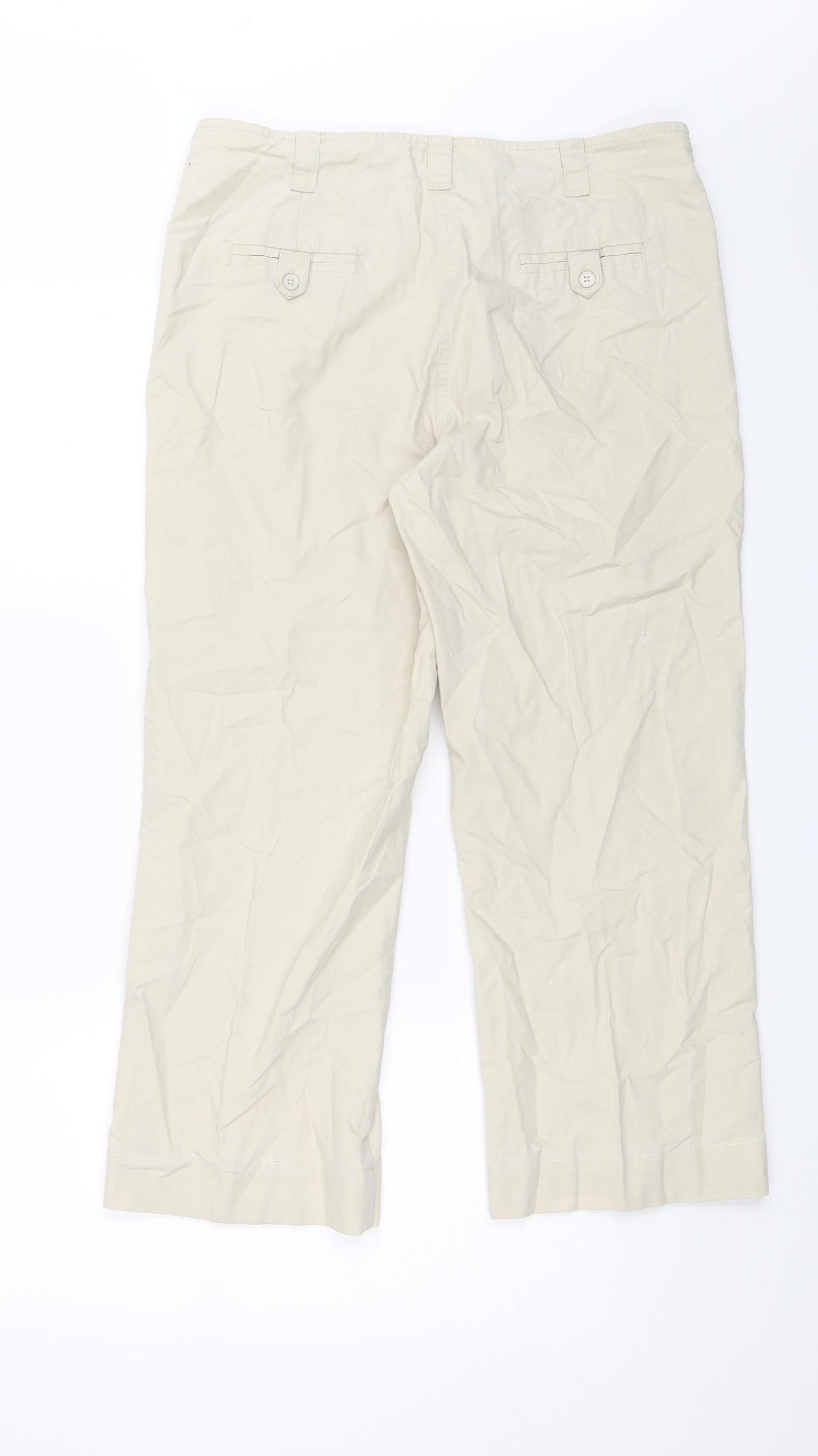 Womens UK Size 14 Papaya Regular Fit  Beige Trousers