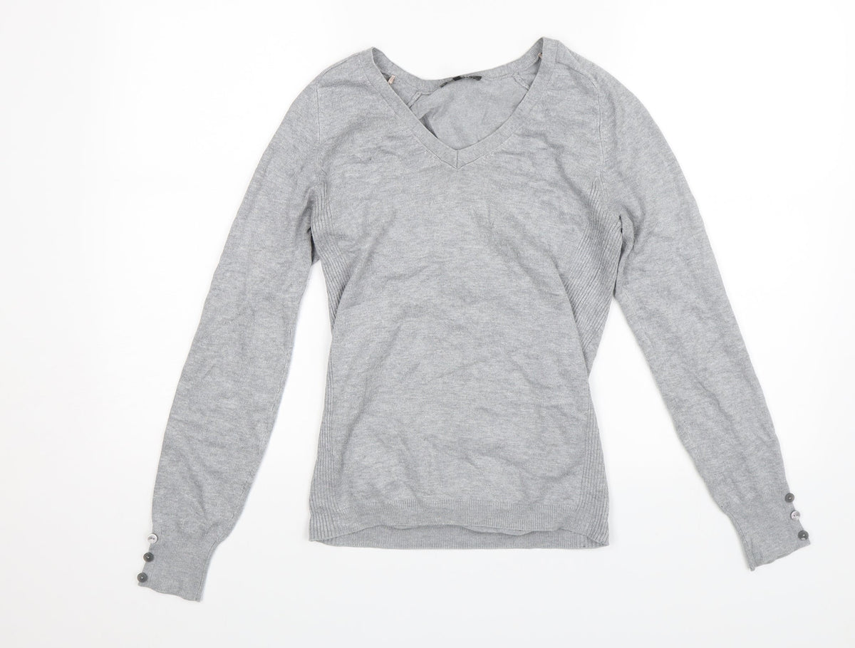 Additional front view of Papaya women’s grey jumper, size UK 8