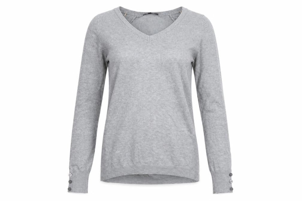 Front view of Papaya women’s grey jumper, size UK 8