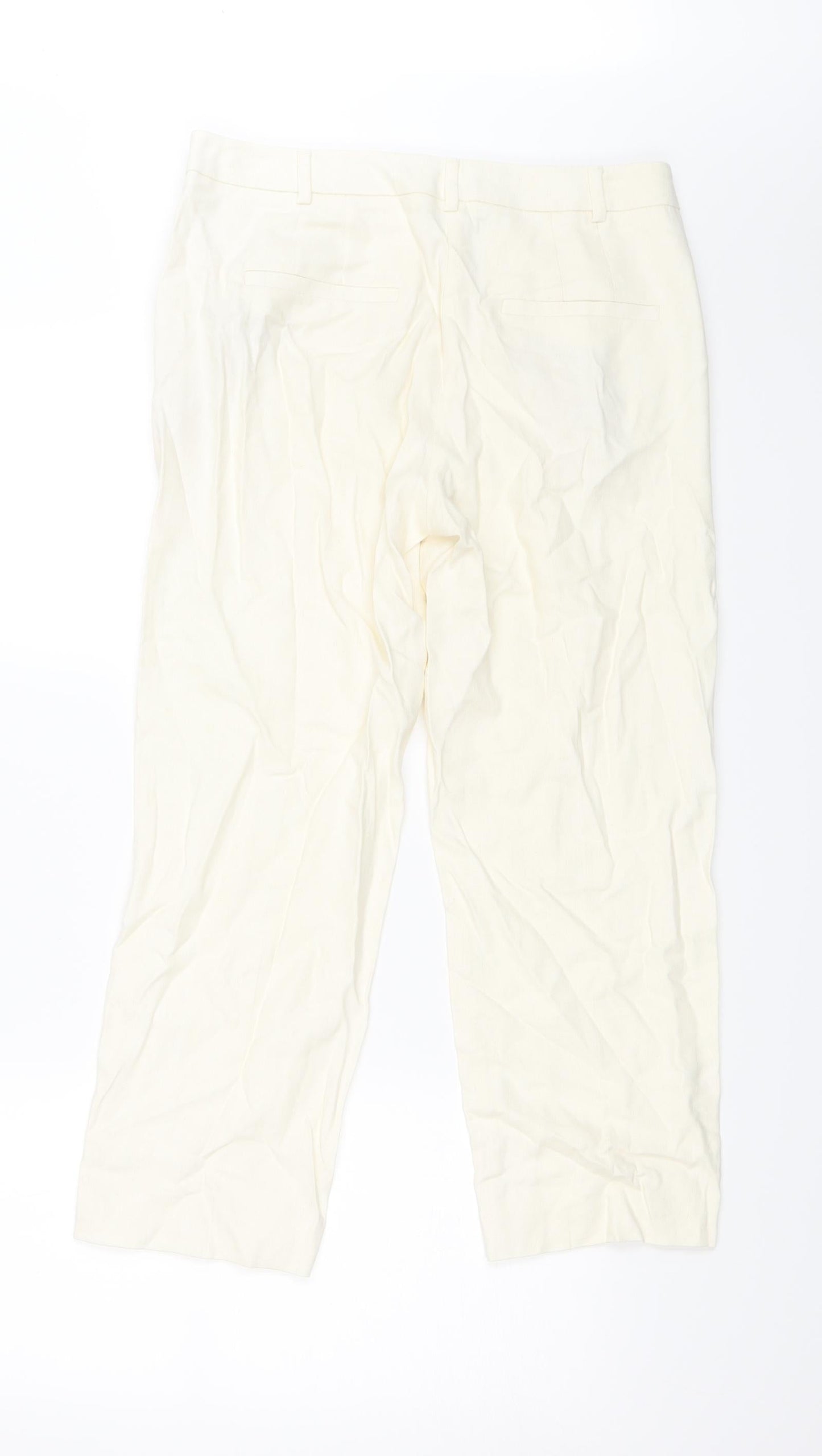 Womens UK Size 10 M&S Regular Fit  White Trousers
