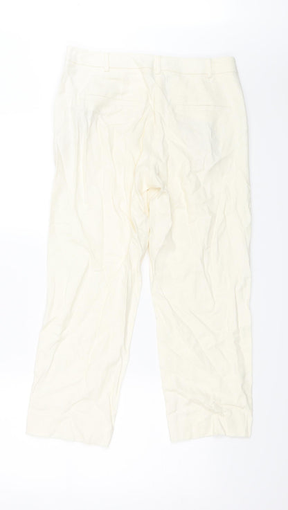 Womens UK Size 10 M&S Regular Fit  White Trousers