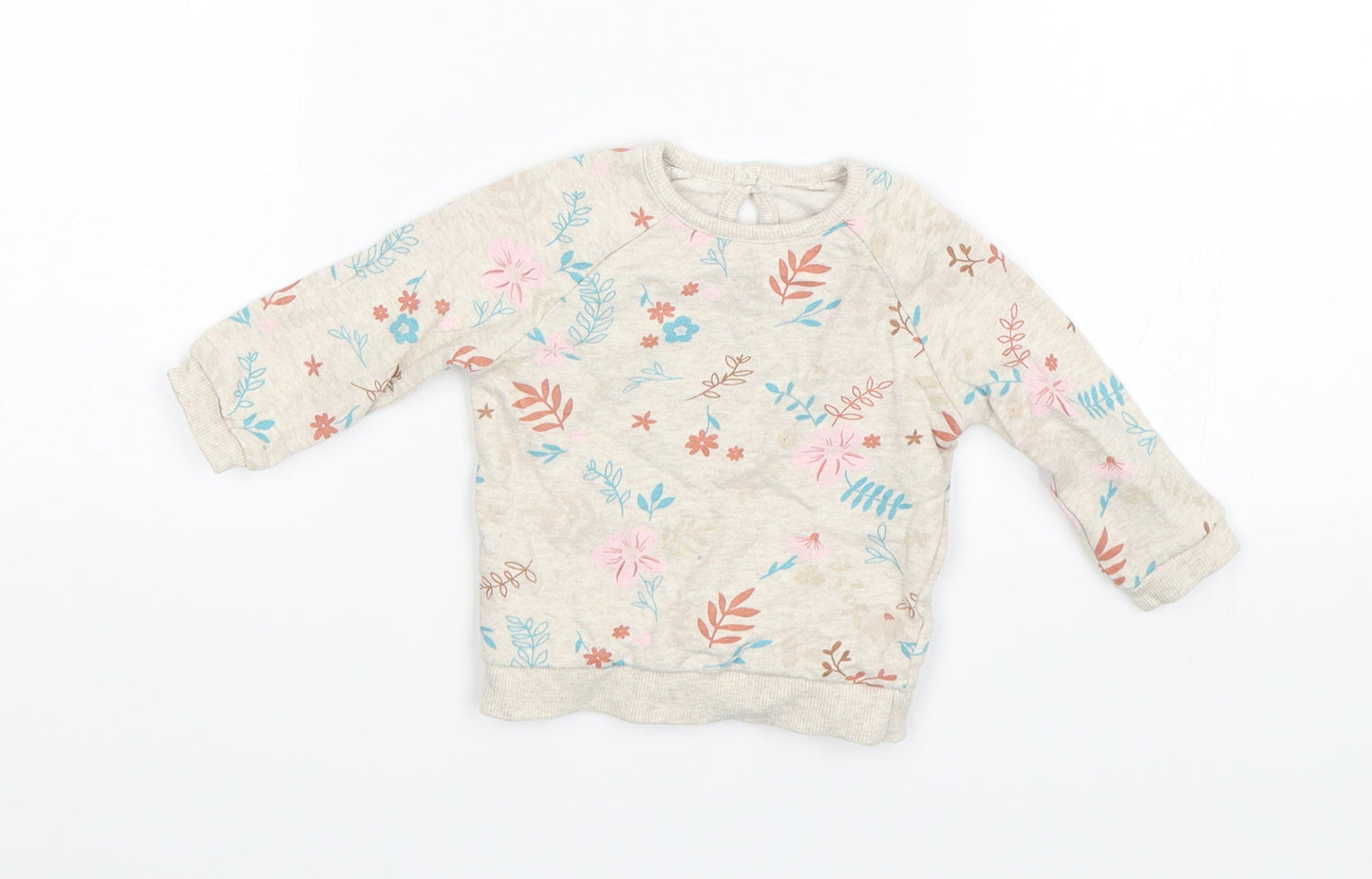 George Baby Beige Floral  Pullover Jumper Size 3-6 Months