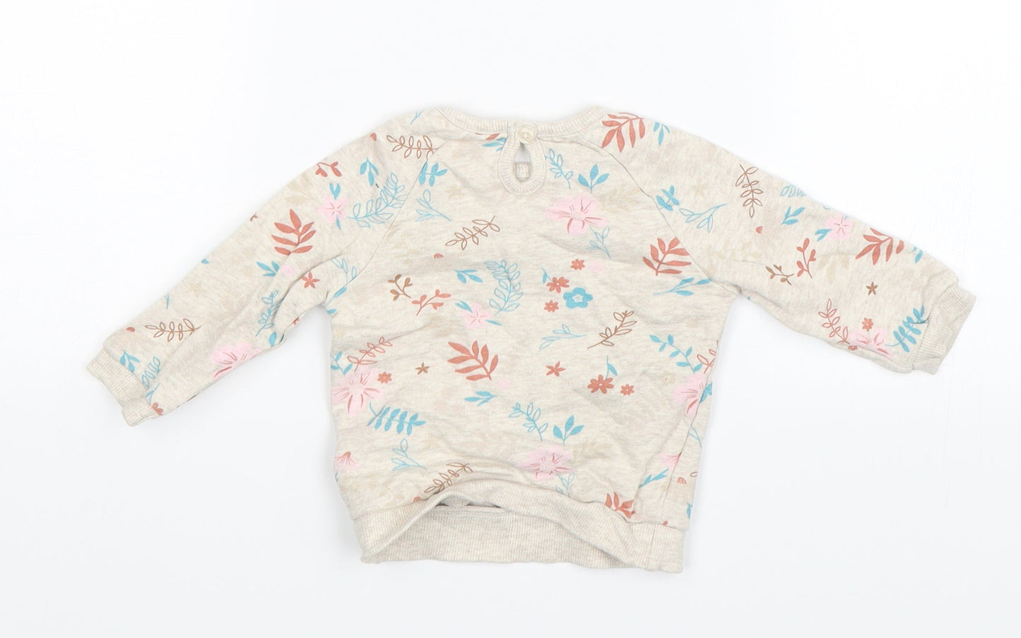 George Baby Beige Floral  Pullover Jumper Size 3-6 Months