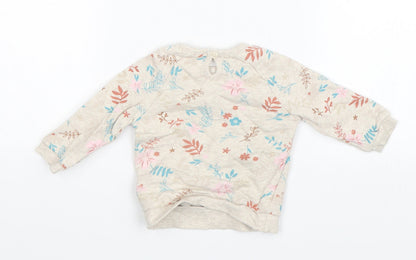 George Baby Beige Floral  Pullover Jumper Size 3-6 Months