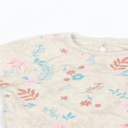 George Baby Beige Floral  Pullover Jumper Size 3-6 Months