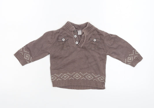 TU Baby Brown  Knit Pullover Jumper Size 6-9 Months